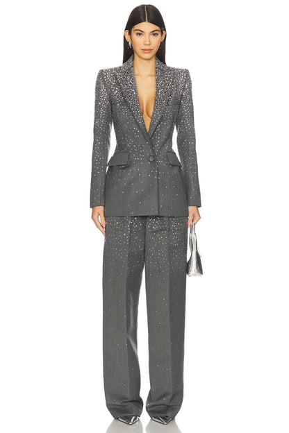 Crystal Embellished Suit Grey HV3064