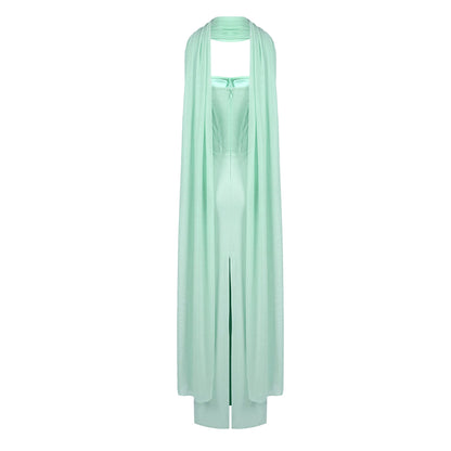 Strapless Bustier Maxi Dress Green HV2616