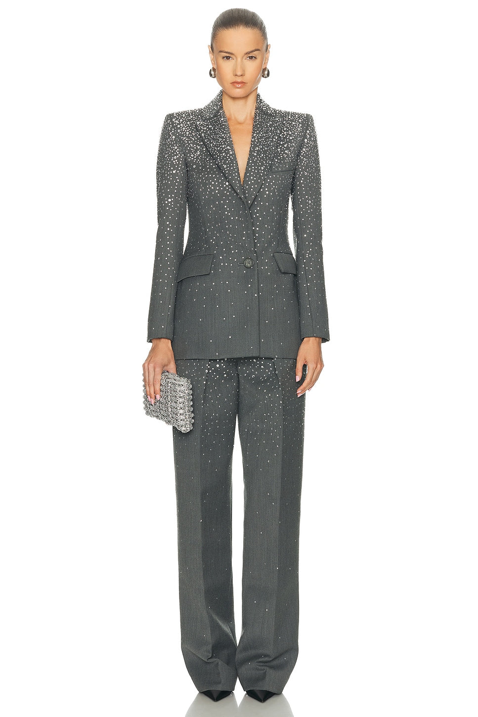 Crystal Embellished Suit Grey HV3064