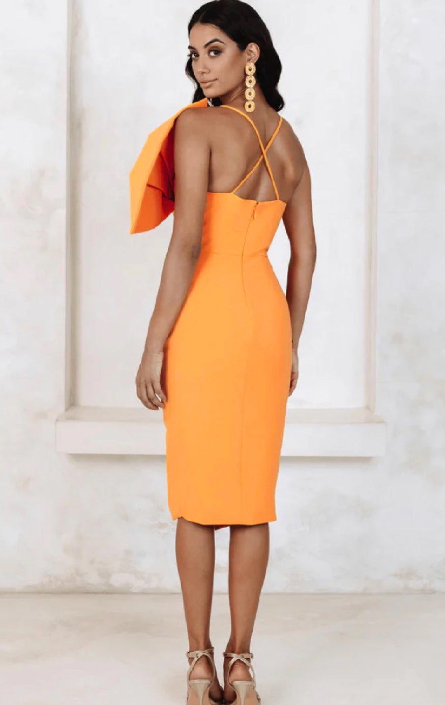 Bow Detail Midi Dress Amber HV0007