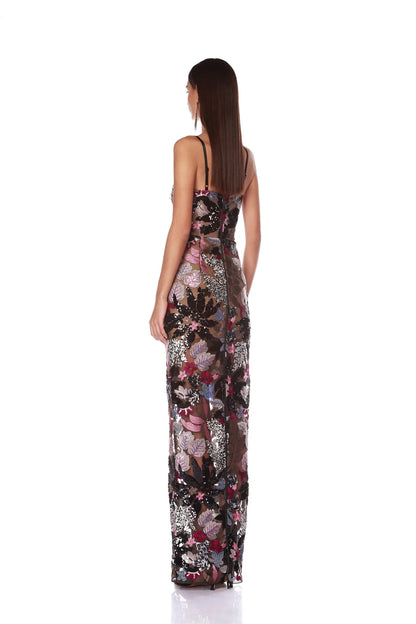 Floral Sequin Embroidered Maxi Dress HV1699