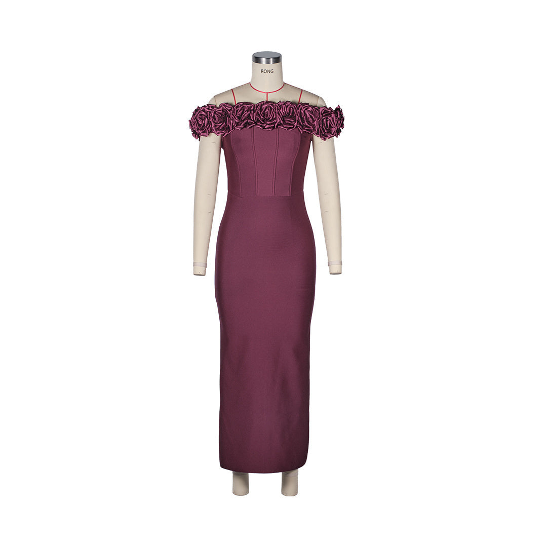 Floral Bardot Midi Dress White HV2754