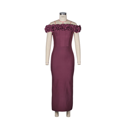 Floral Bardot Midi Dress White HV2754