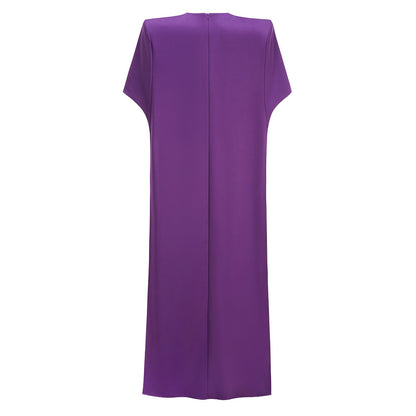 Floral Detail Cape Maxi Dress Purple HV2935
