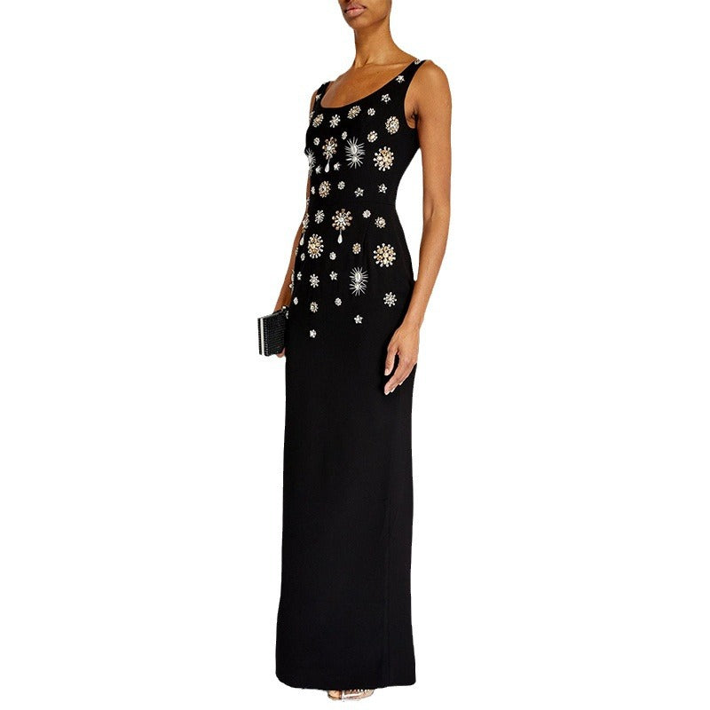 Bejeweled Maxi Dress Black HV1183