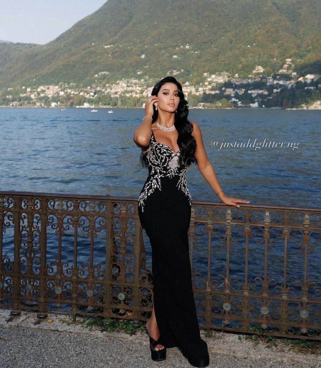 Crystal Embellished Maxi Dress HV3163