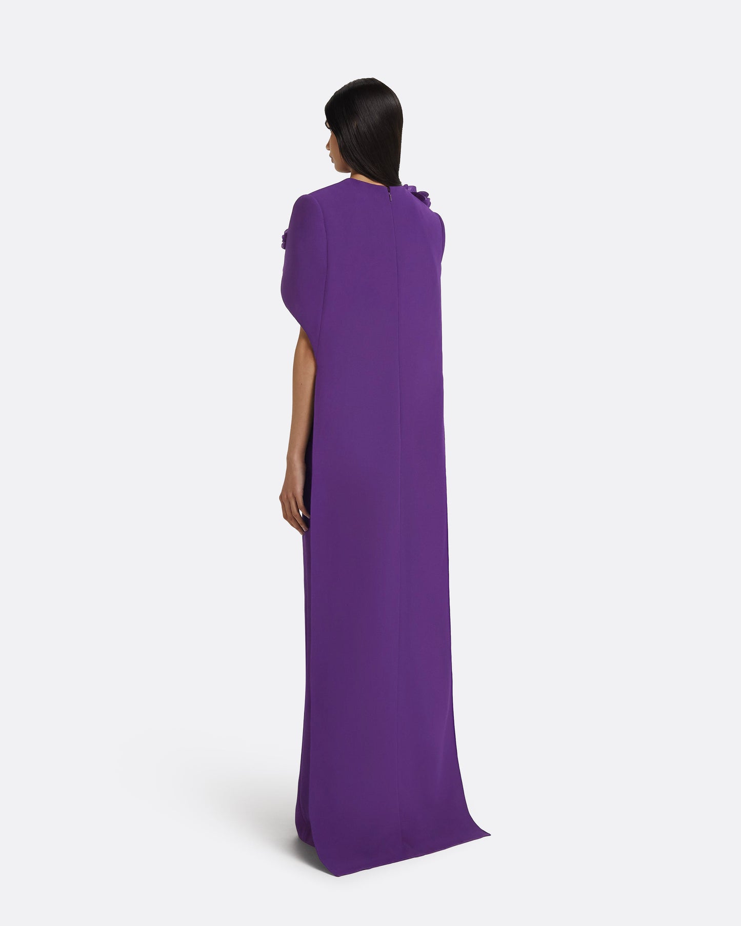 Floral Detail Cape Maxi Dress Purple HV2935