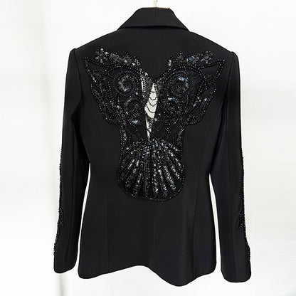 Sequin Detail Mesh Suit Black HV3062
