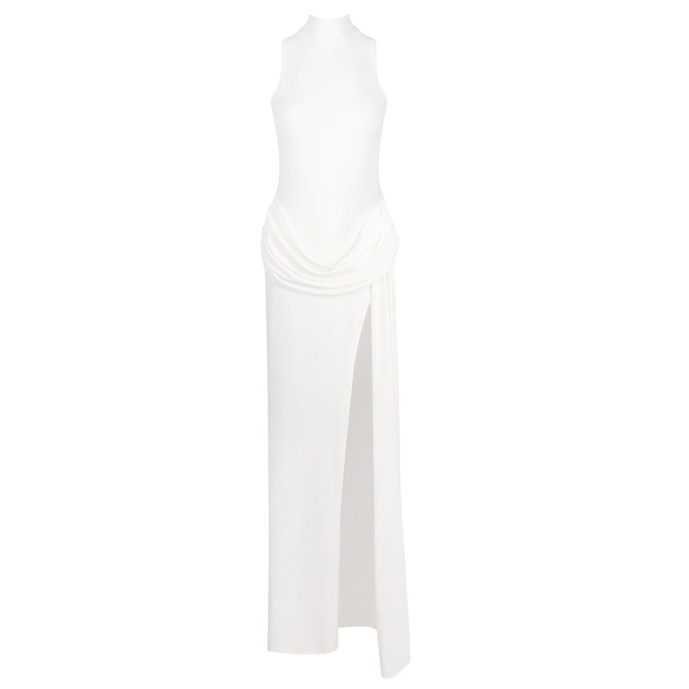 Draped Detail Maxi Dress White HV2650