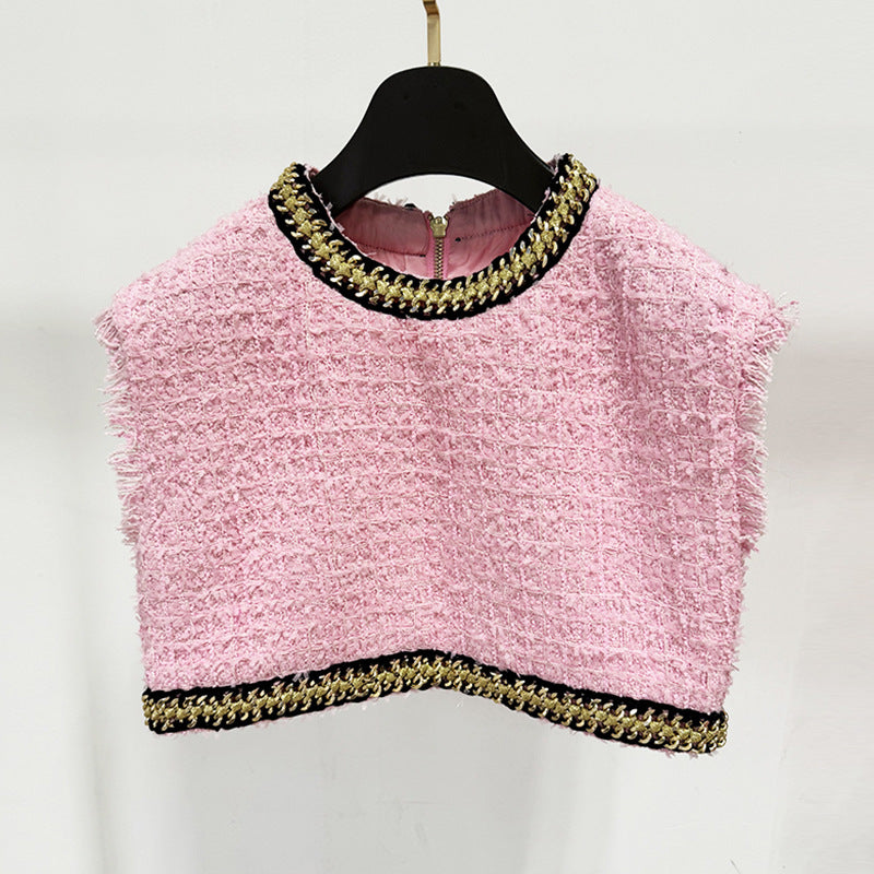 Long Sleeve Gold Trim Two Piece Set Pink HV1423