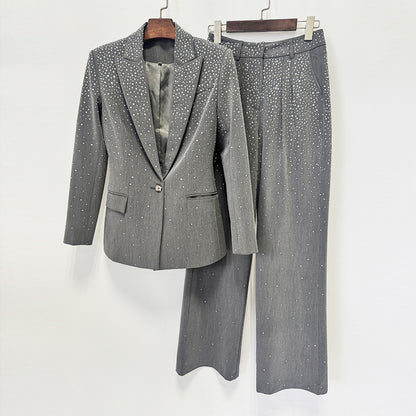Crystal Embellished Suit Grey HV3064