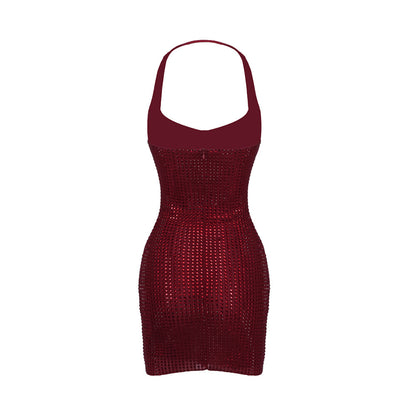 Halter Sparkly Dress Red HV2782