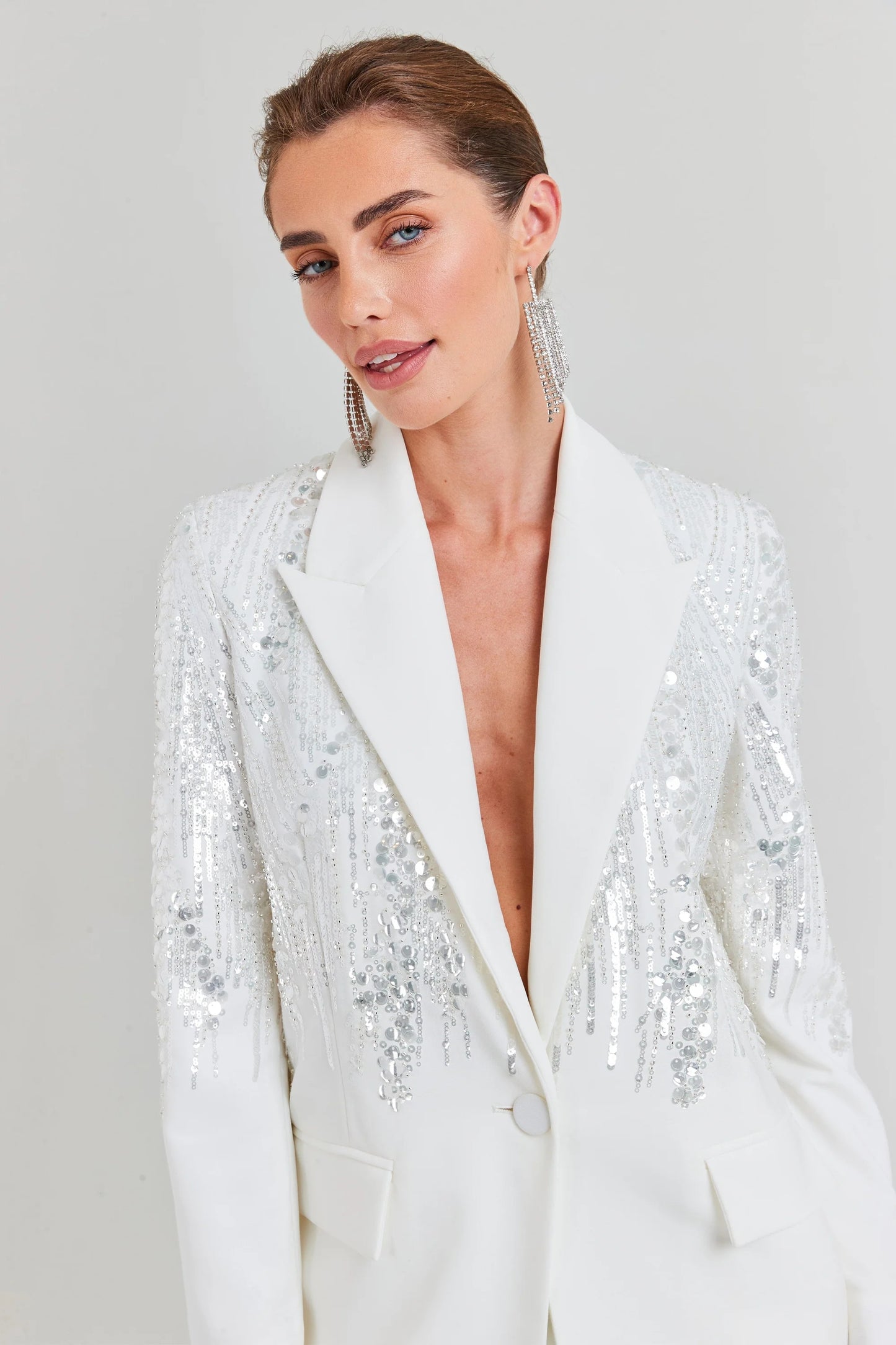 Sequin Suit White HV1088