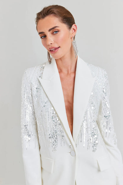Sequin Suit White HV1088