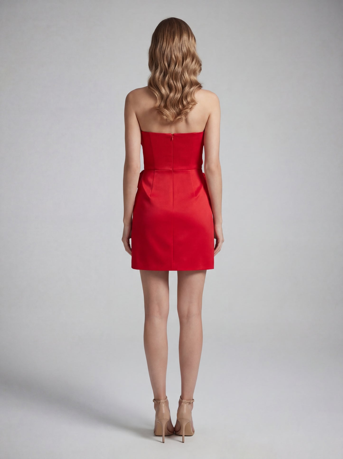 Strapless Floral Detail Dress Red HV2877