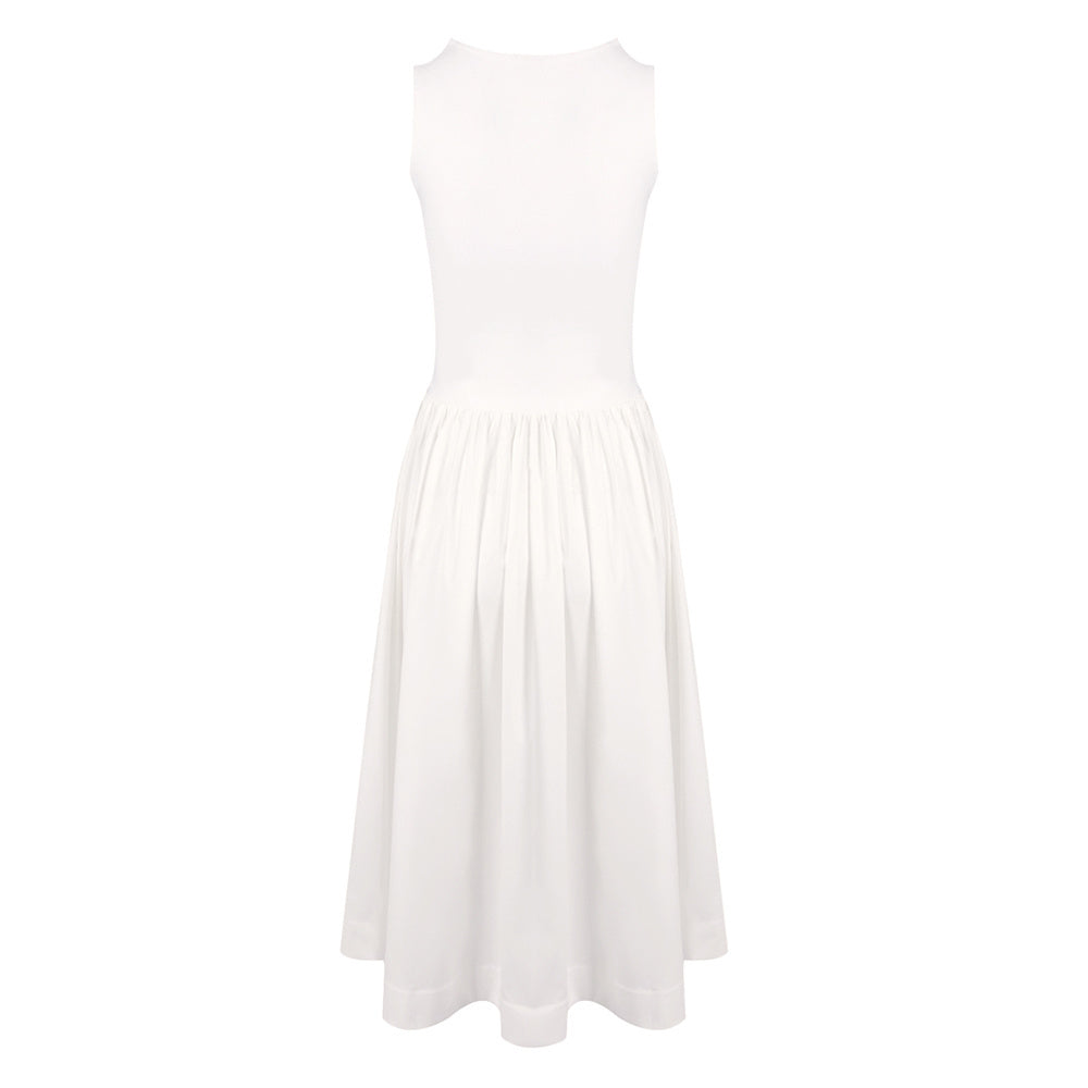 Butterfly Detail A Line Midi Dress White HV2639