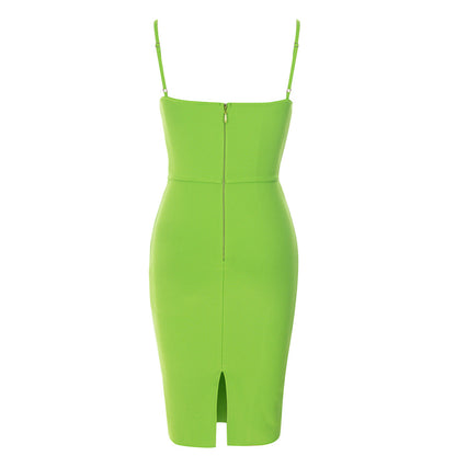 Bustier Ribbed Midi Dress Green HV9352