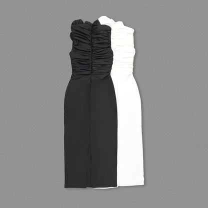 Flower Detail Ruched Midi Dress HV1443