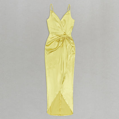 Draped Maxi Dress Yellow  HV9628