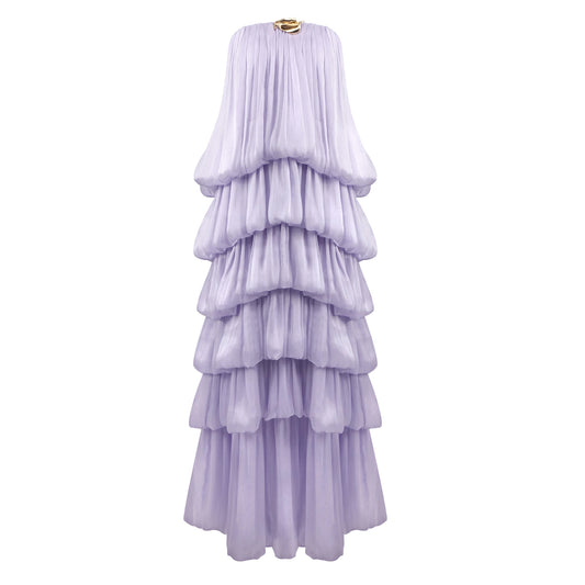 Strapless Bubble Design Maxi Dress HV0216