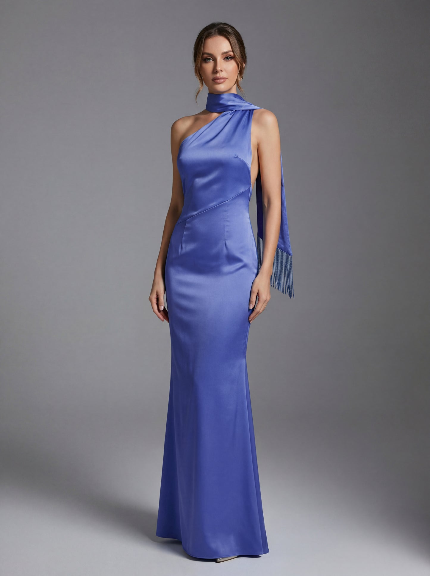 Halter Scarf Maxi Dress Blue HV2937