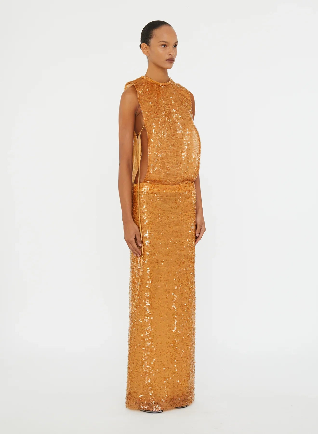 Sequin Maxi Dress Orange HV0014