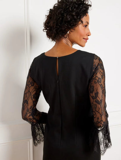 Lace Long Sleeve Dress Black HV2977