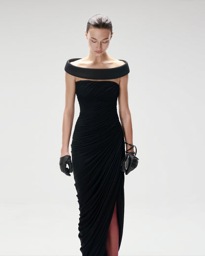 Bardot Draped Mesh Insert Maxi Dress White HV0056