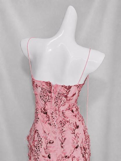 Floral Sequin Structured Bustier Maxi Dress HV3212