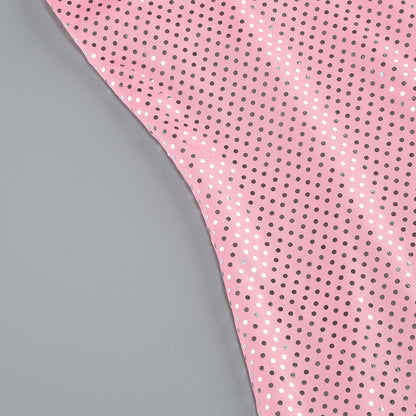 Silver Polka Dot Bustier Maxi Dress Pink HV1746