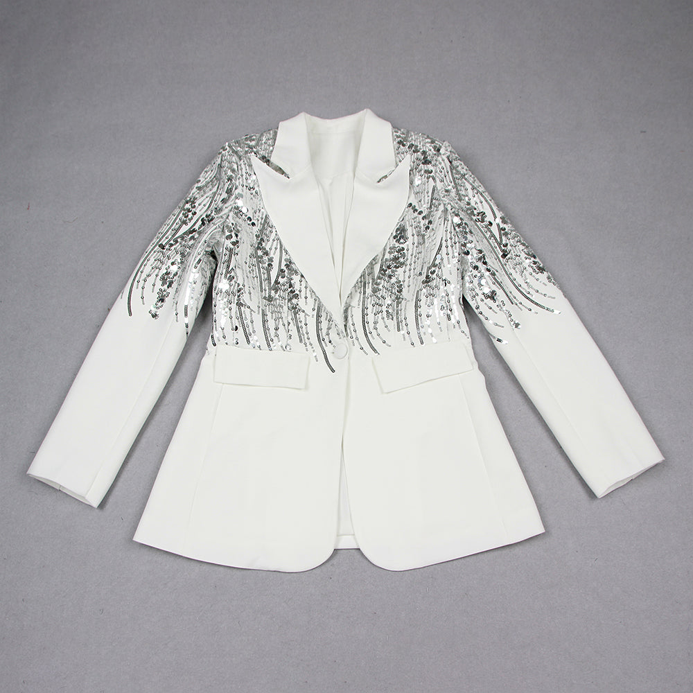 Sequin Suit White HV1088