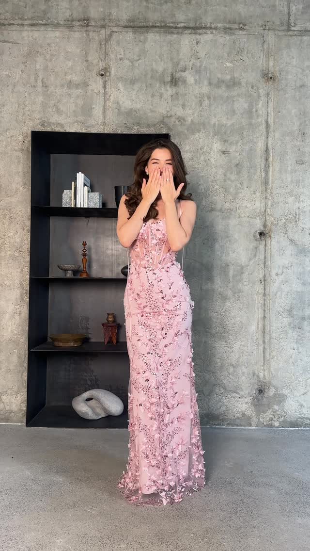 Floral Sequin Structured Bustier Maxi Dress HV3212