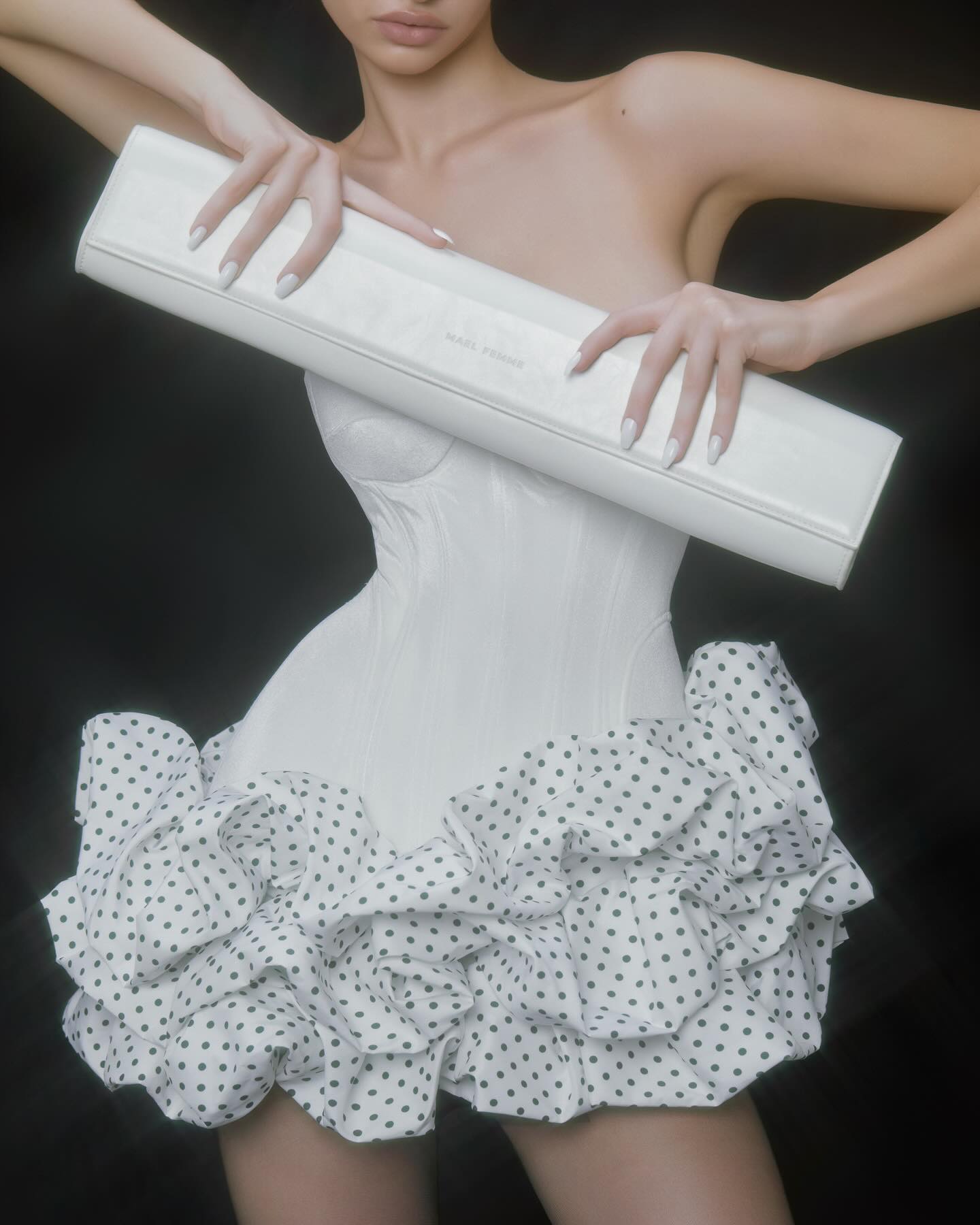 Strapless Bustier Polka Dot Bubble Dress HV3134