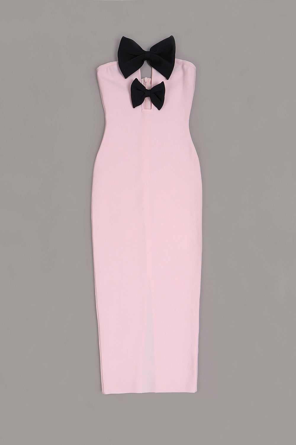 Strapless Bow Detail Maxi Dress Pink  HV109