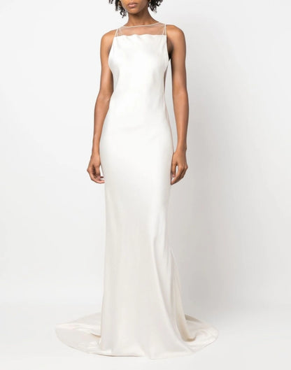 Mesh Insert Maxi Dress White HV1919