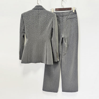 Crystal Embellished Suit Grey HV3064