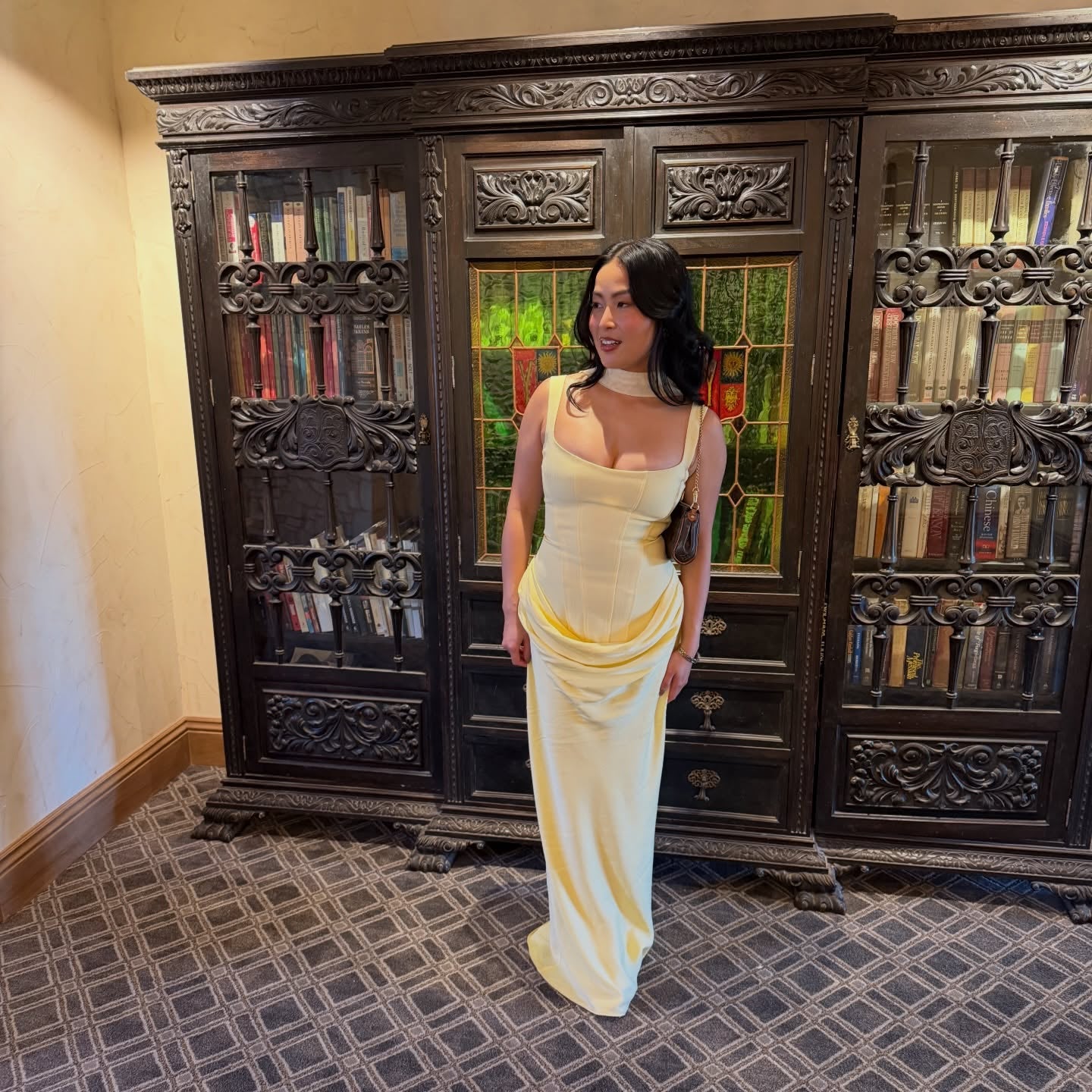 Draped Corset Maxi Dress Light Blue HV0071