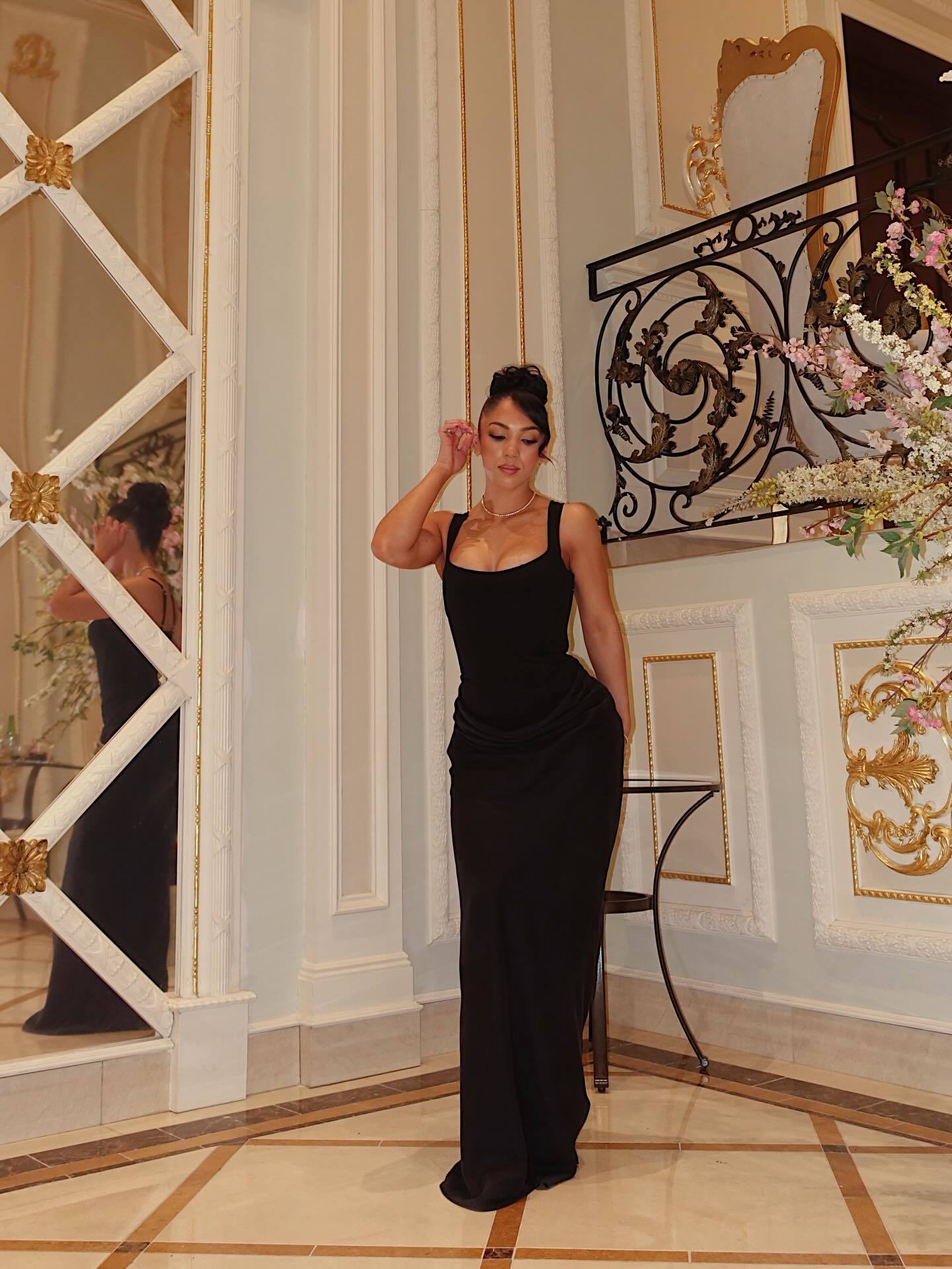 Draped Corset Maxi Dress HV0071