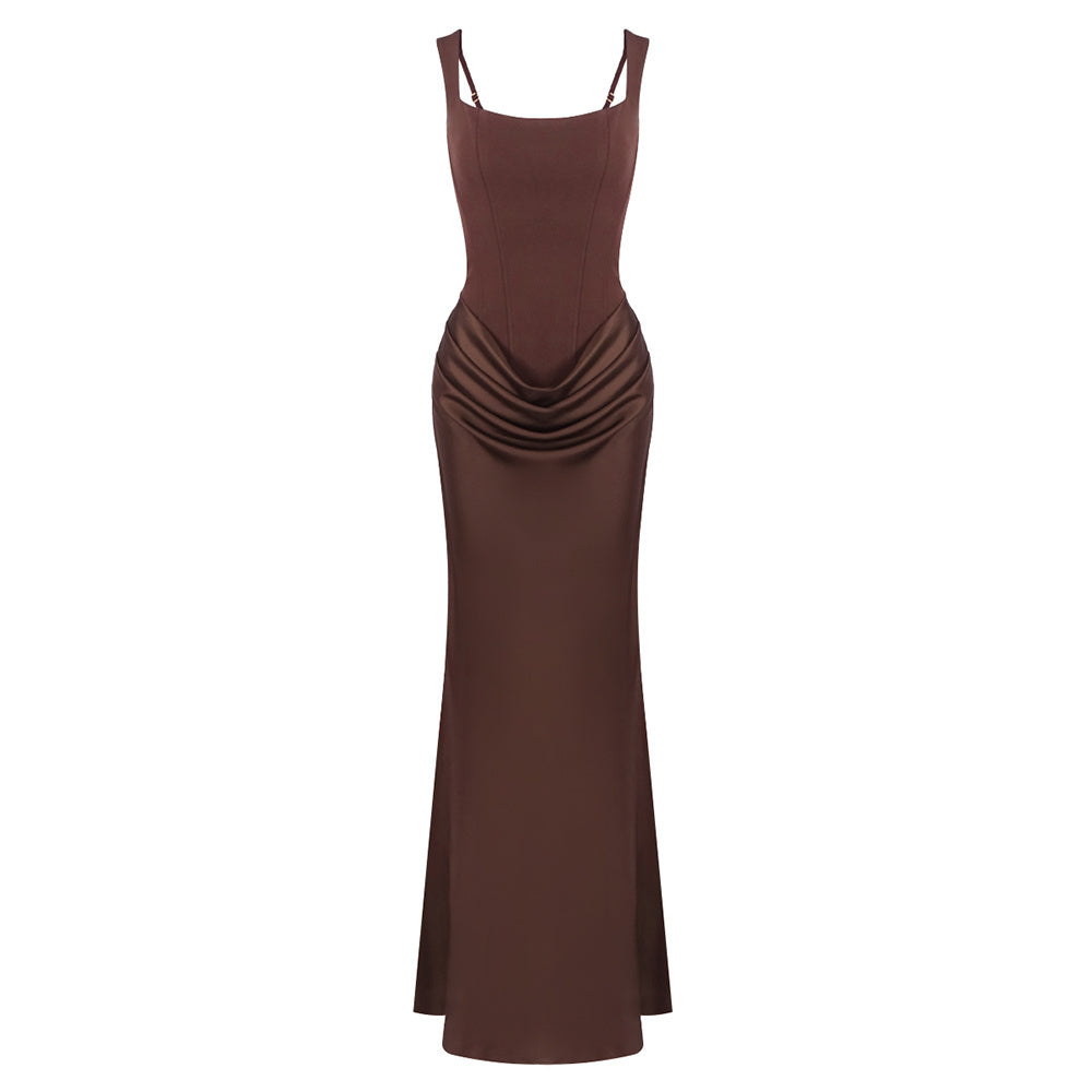 Draped Corset Maxi Dress HV0071