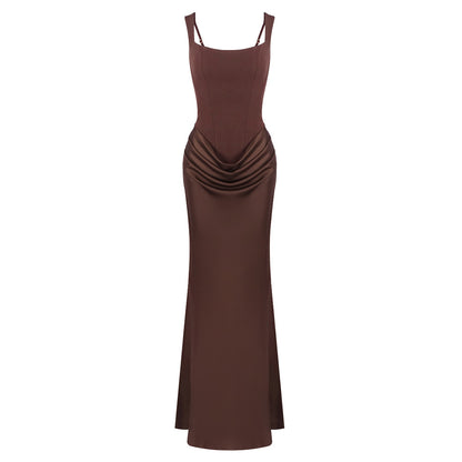 Draped Corset Maxi Dress HV0071