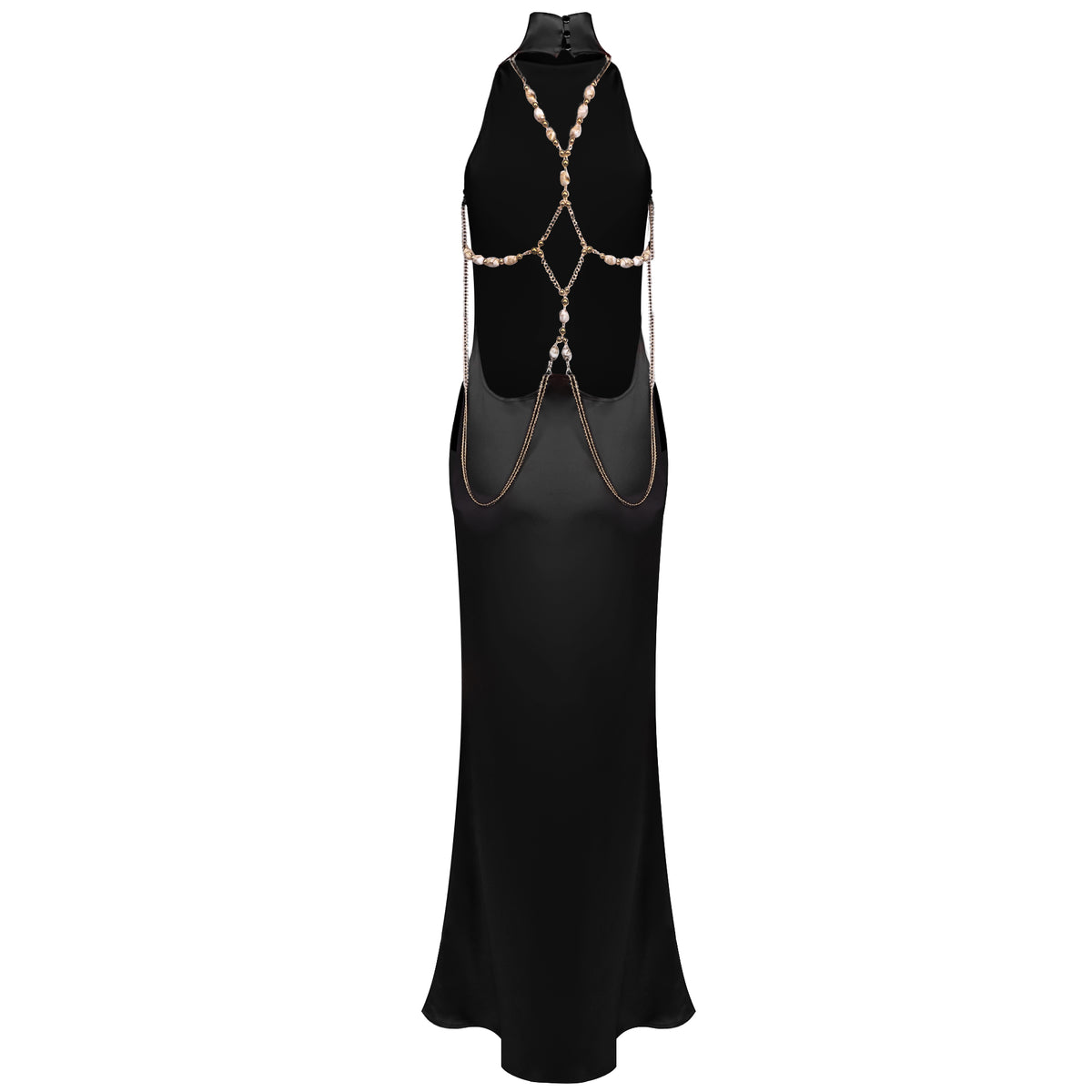 Halter Embellished Back Maxi Dress HV0179