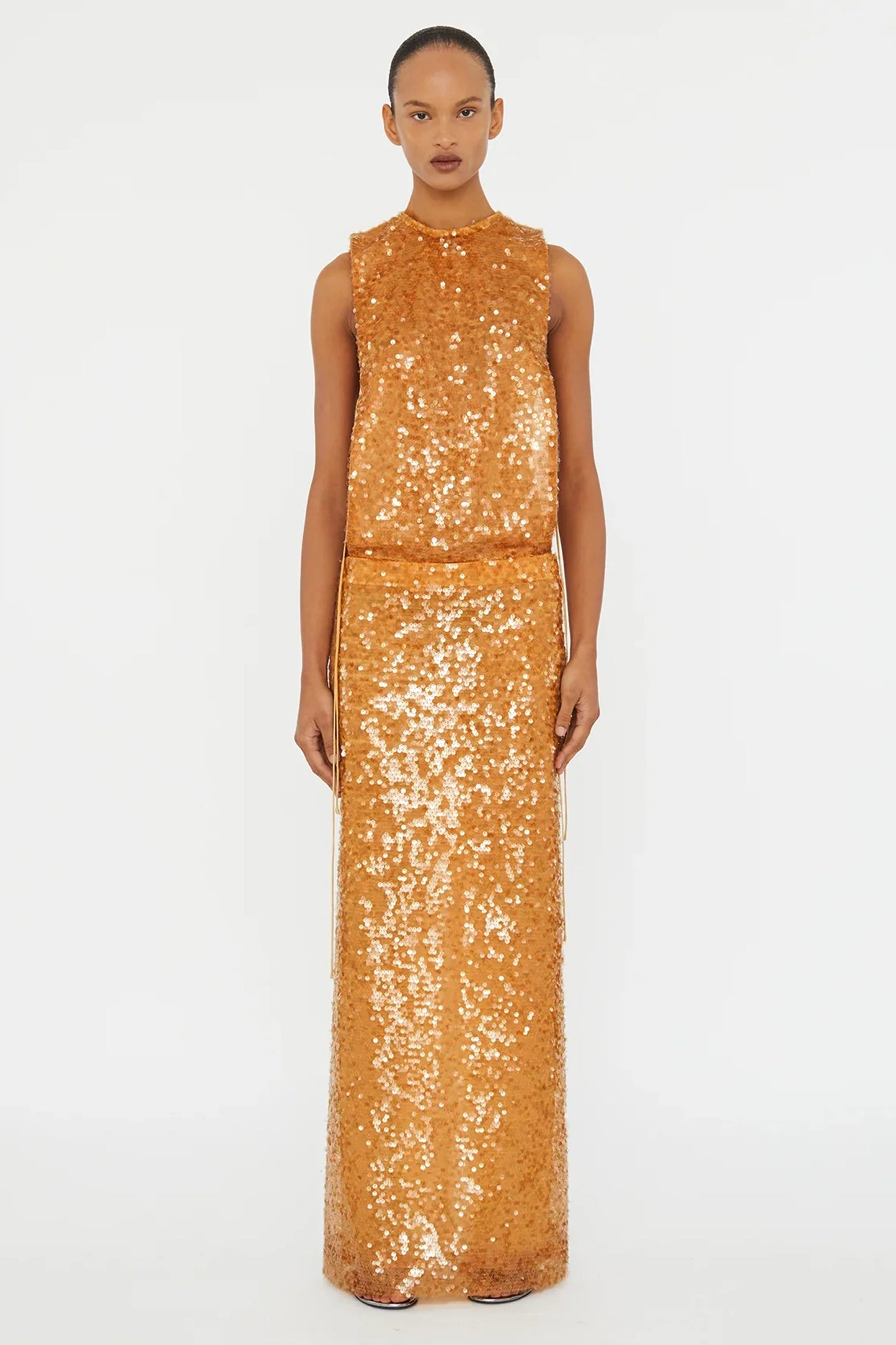 Sequin Maxi Dress Orange HV0014