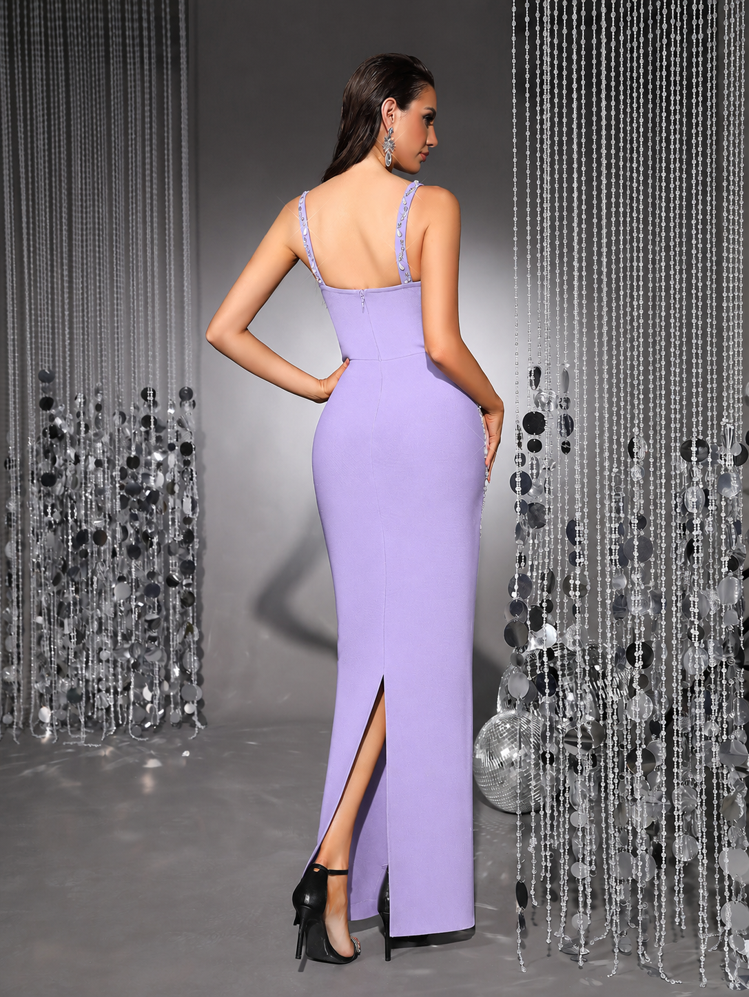 Crystal Embellished Maxi Dress HV3163