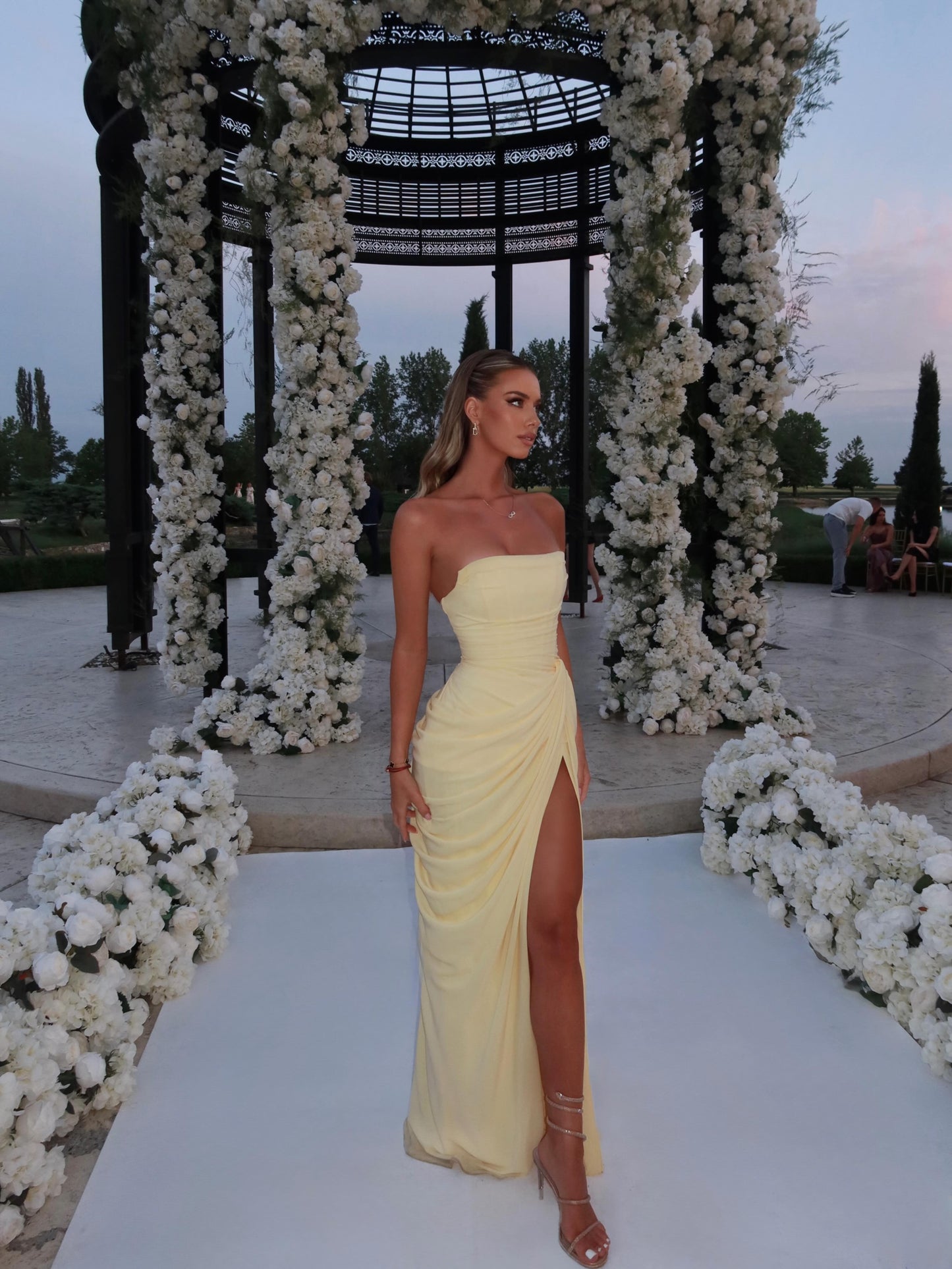 Strapless Draped Corset Maxi Dress HV0107