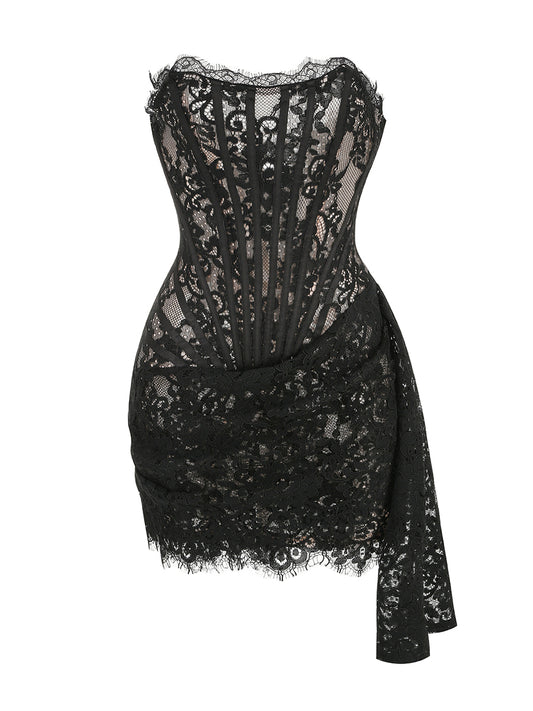 Strapless Lace Corset Dress  HV9890