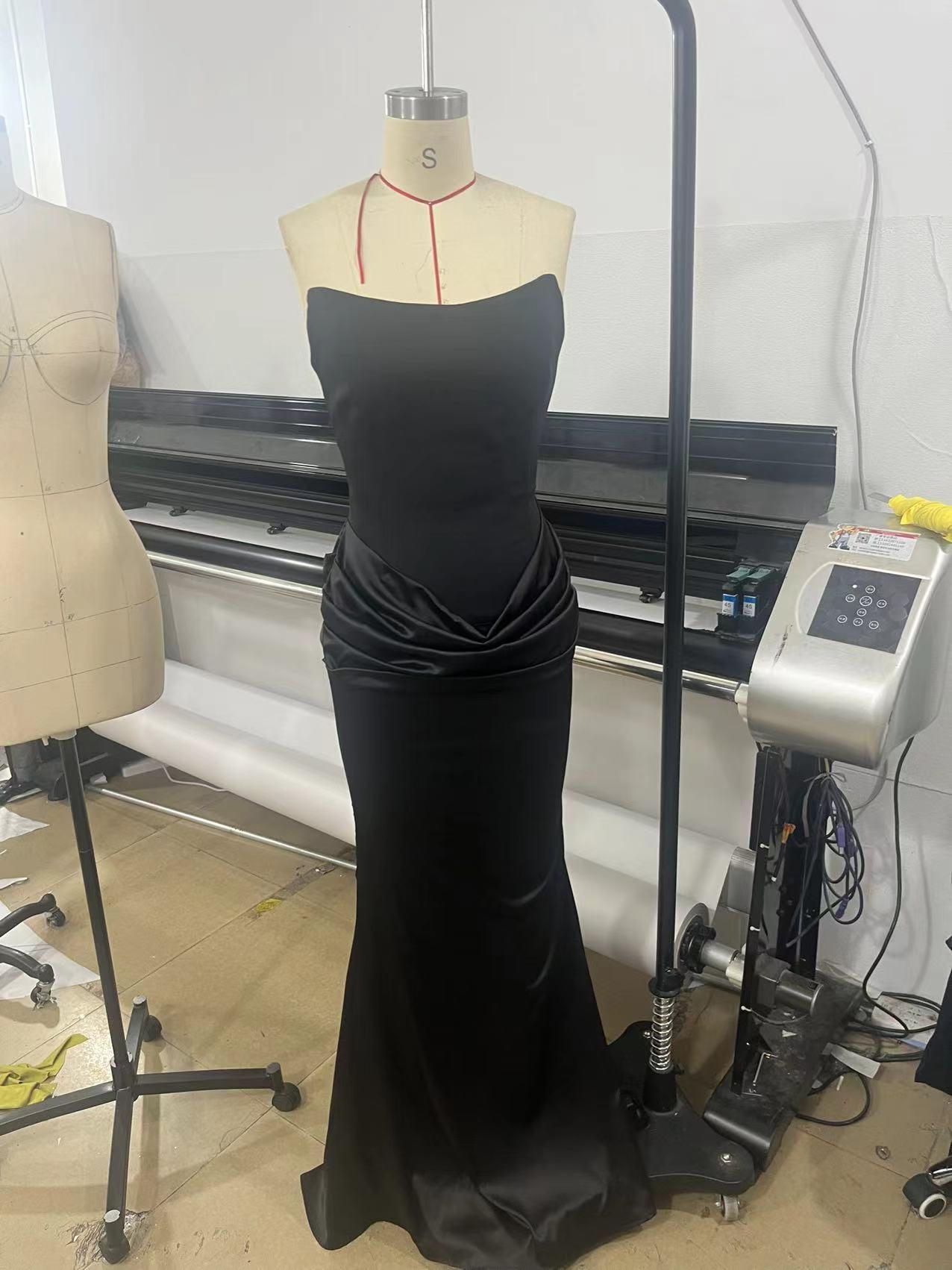 Strapless Draped Corset Maxi Dress HV3156