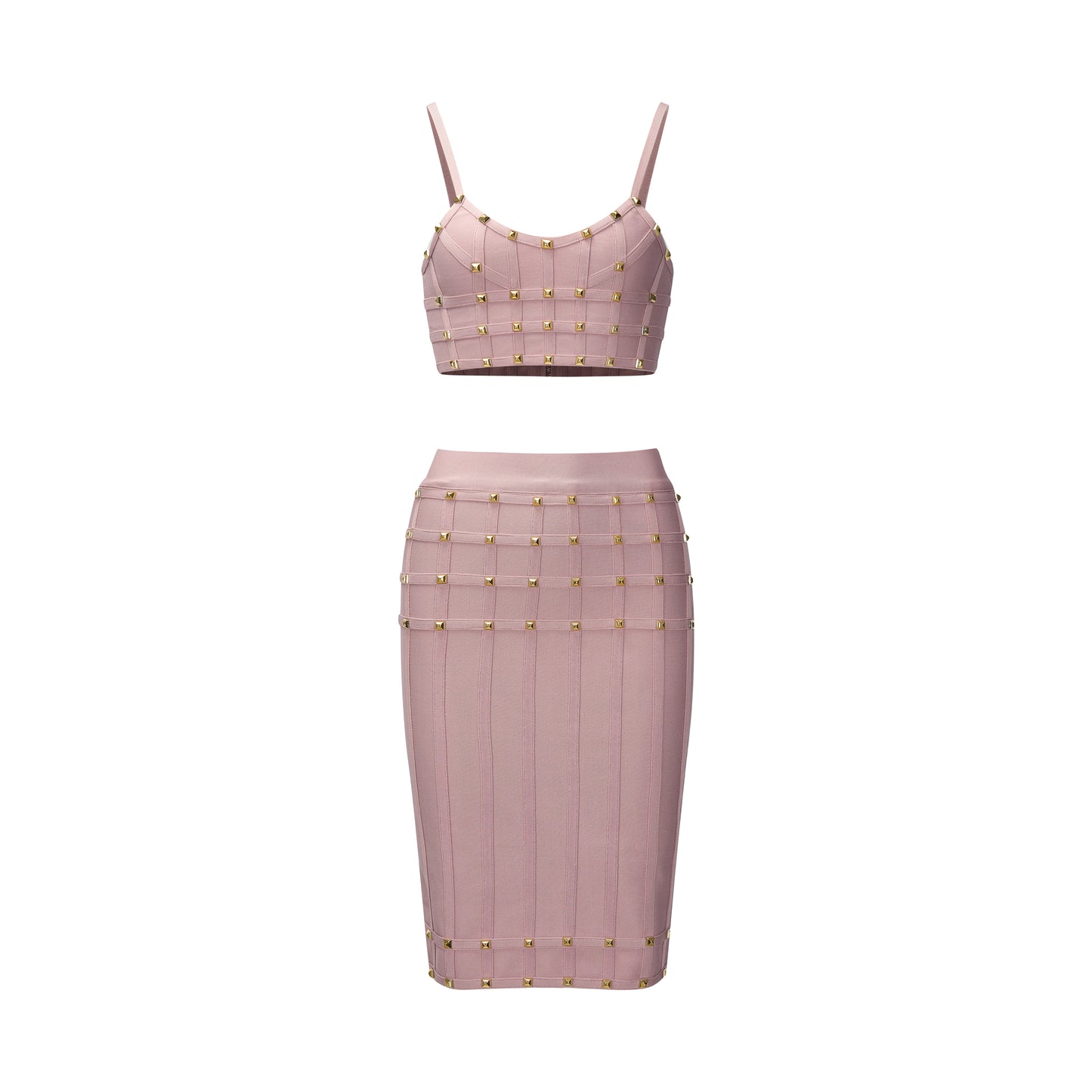 Studded Two Piece Dress Nude Pink HV2189