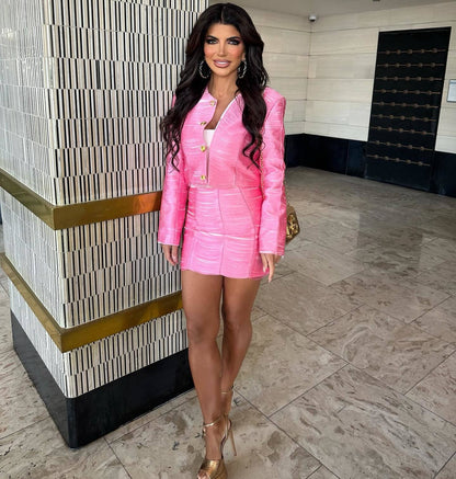 Long Sleeve Suit Hot Pink HV2889