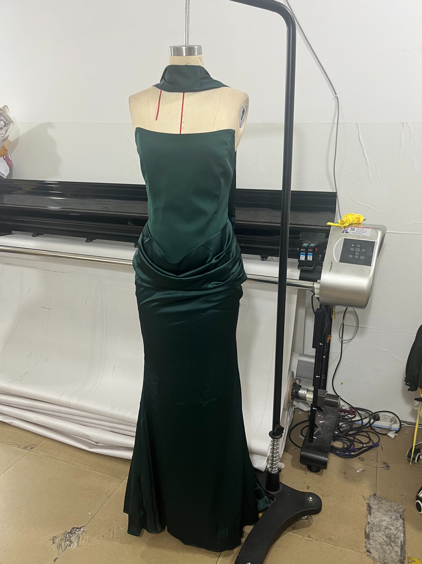 Strapless Draped Corset Maxi Dress HV3156