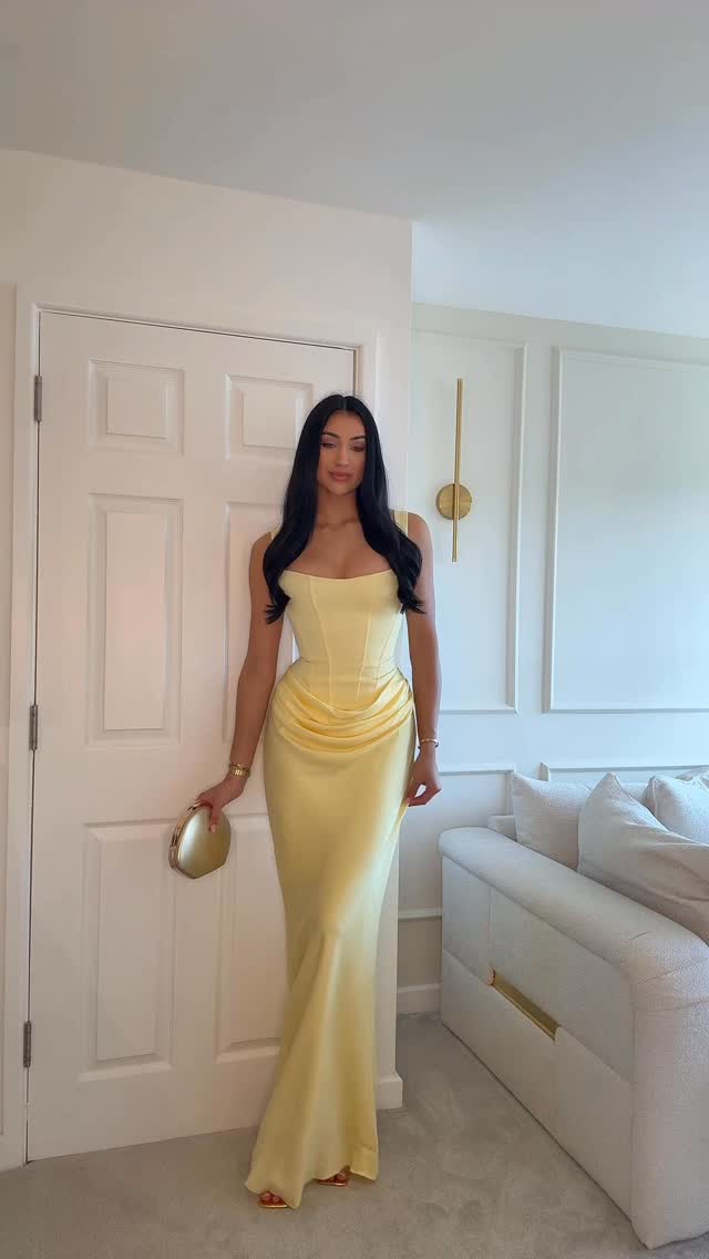 Draped Corset Maxi Dress Light Blue HV0071